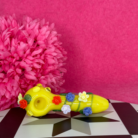 FLOWER POWER GLASPFEIFE EMIRE GLASSWORKS